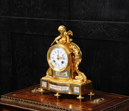 fig 5. Japy Freres Early Ormolu and Sèvres Porcelain Clock ~ Cupid