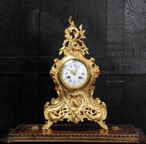 fig 2. Japy Freres Early Ormolu Rococo Boudoir Clock
