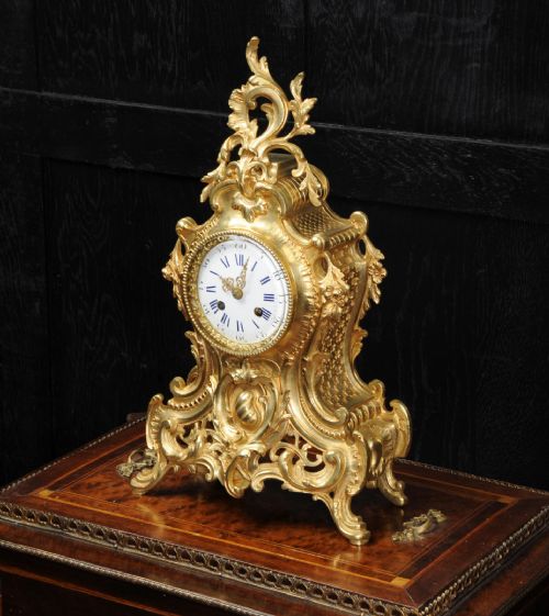 fig 3. Japy Freres Early Ormolu Rococo Boudoir Clock