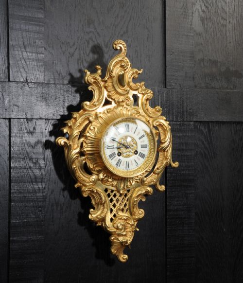 fig 1. Antique French Rococo Cartel Wall Clock by Japy Freres