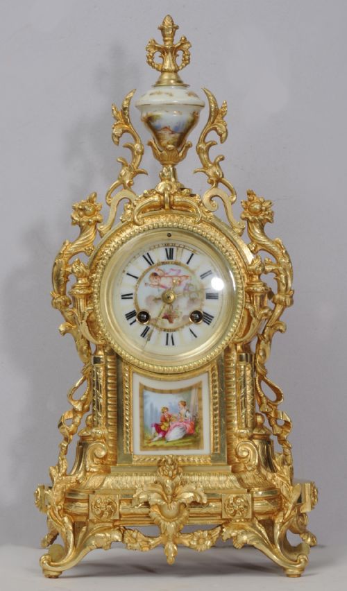 Ormolu and Sevres Porcelain Clock by Achille Brocot