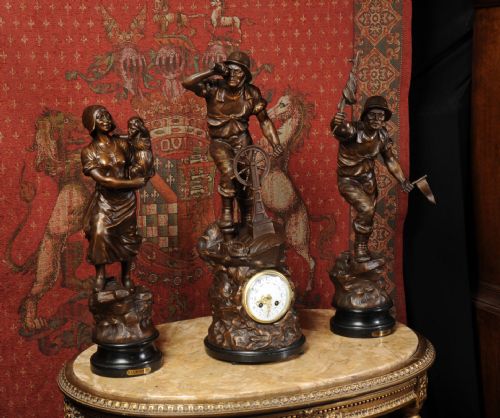 fig 3. Very Large and Stunning Antique French Figural Clock Set
After XAVIER RAPHANEL