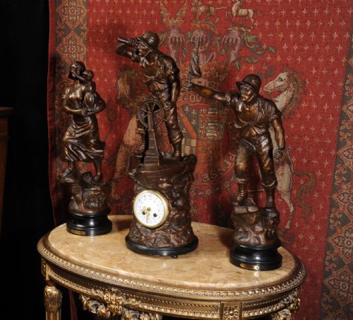 fig 4. Very Large and Stunning Antique French Figural Clock Set
After XAVIER RAPHANEL