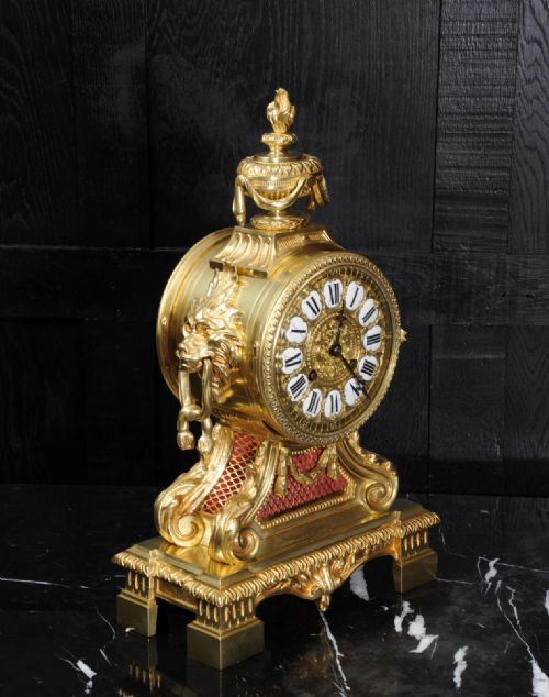 fig 3. Antique French Gilt Bronze Drum Head Clock by Louis Japy