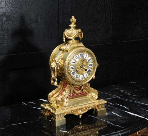 fig 4. Antique French Gilt Bronze Drum Head Clock by Louis Japy