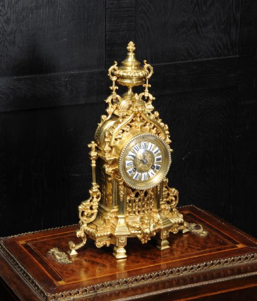 fig 1. Antique French Gilt Bronze Boudoir Clock by A. D. Mougin