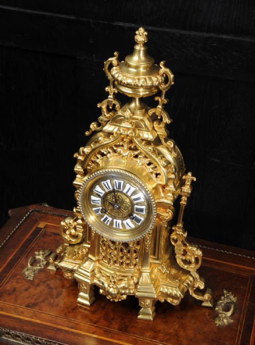 fig 2. Antique French Gilt Bronze Boudoir Clock by A. D. Mougin