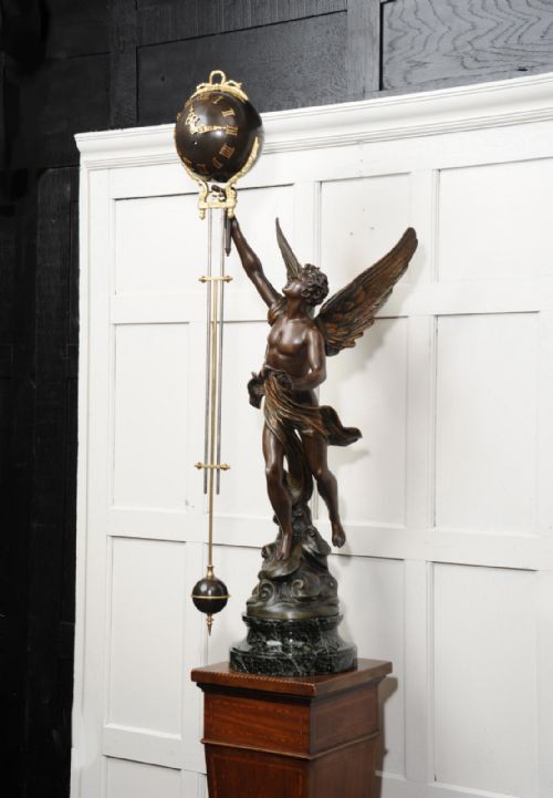 fig 3. Rare Large Swinging Mystery Clock La Victoire by Émile Bruchon (active 1880 -1910)