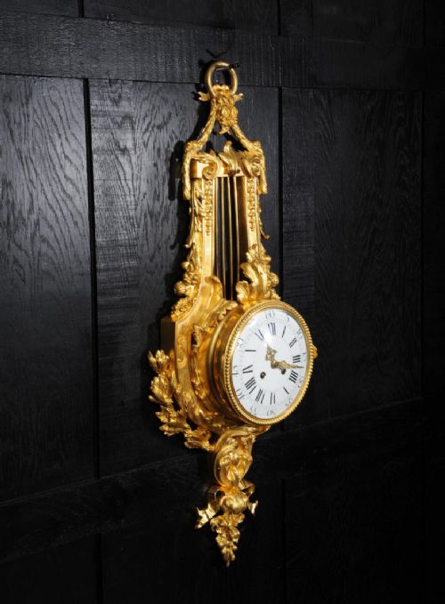 fig 3. Stunning Ormolu Louis XVI Lyre Cartel Wall Clock ~ Vincenti