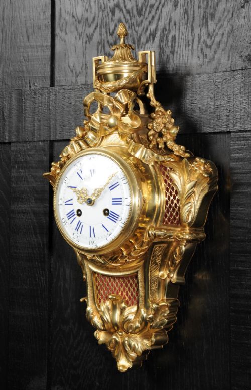 fig 3. Antique French Gilt Bronze Cartel Wall Clock