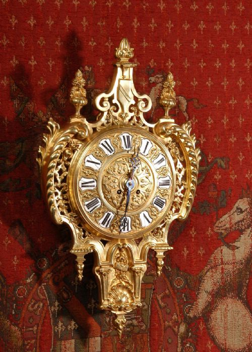 fig 3. Antique French Gilt Bronze Cartel Wall Clock
