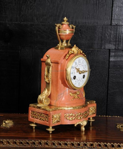 fig 2. Superb ormolu mounted pink marble boudoir clock