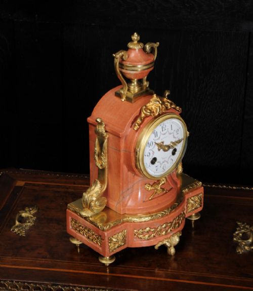 fig 4. Superb ormolu mounted pink marble boudoir clock
