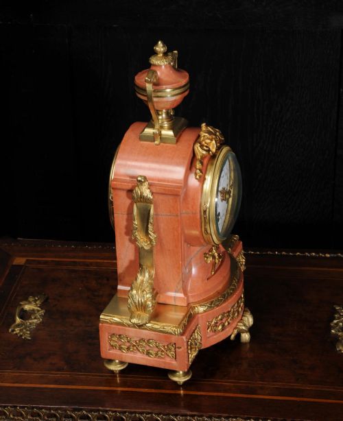 fig 5. Superb ormolu mounted pink marble boudoir clock