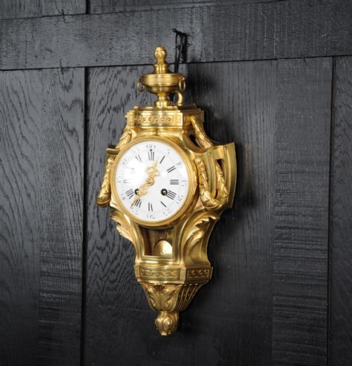 fig 1. Antique French Gilt Bronze Cartel Wall Clock