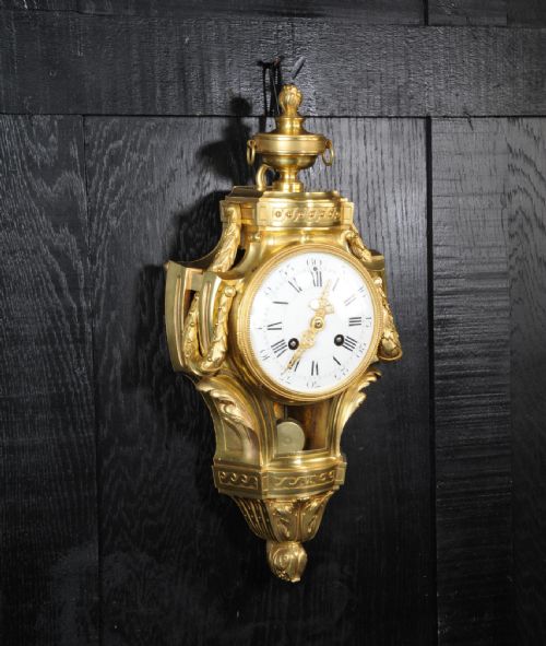 fig 2. Antique French Gilt Bronze Cartel Wall Clock