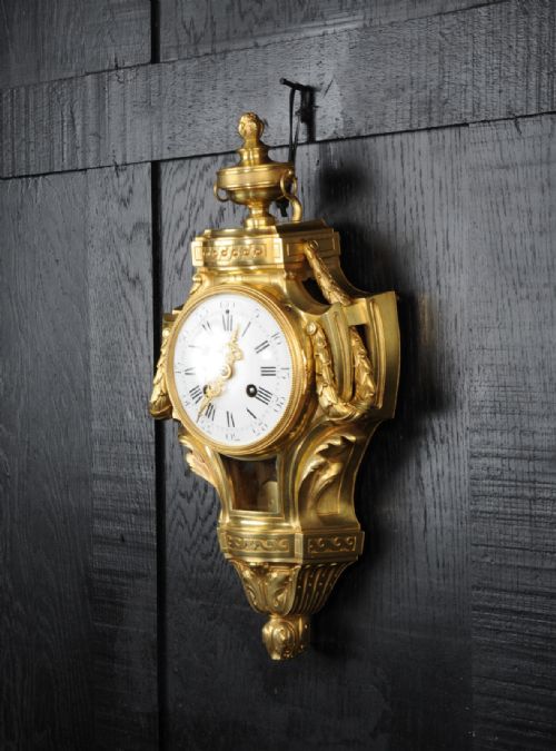 fig 3. Antique French Gilt Bronze Cartel Wall Clock