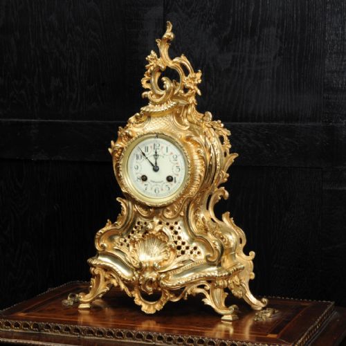 fig 1. Japy Freres Rococo Gilt Bronze Boudoir Clock