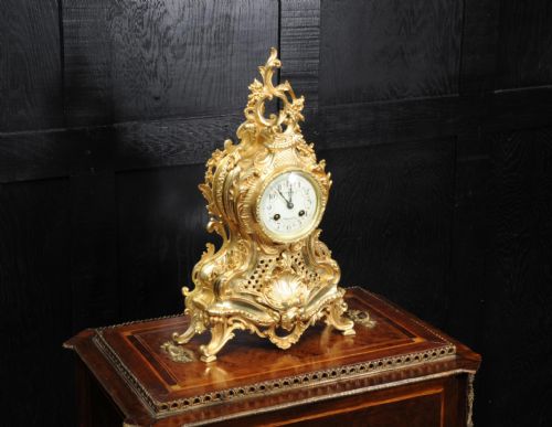 fig 2. Japy Freres Rococo Gilt Bronze Boudoir Clock