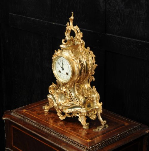 fig 3. Japy Freres Rococo Gilt Bronze Boudoir Clock