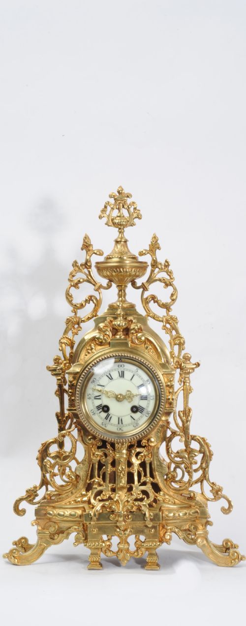 Antique French Gilt Bronze Clock by a D Mougin