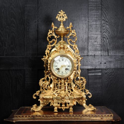 fig 1. Antique French Gilt Bronze Clock by A D Mougin