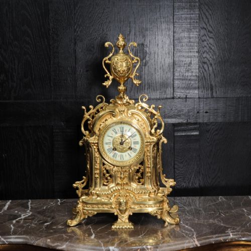 fig 1. Antique French Gilt Bronze Boudoir Clock by Louis Japy