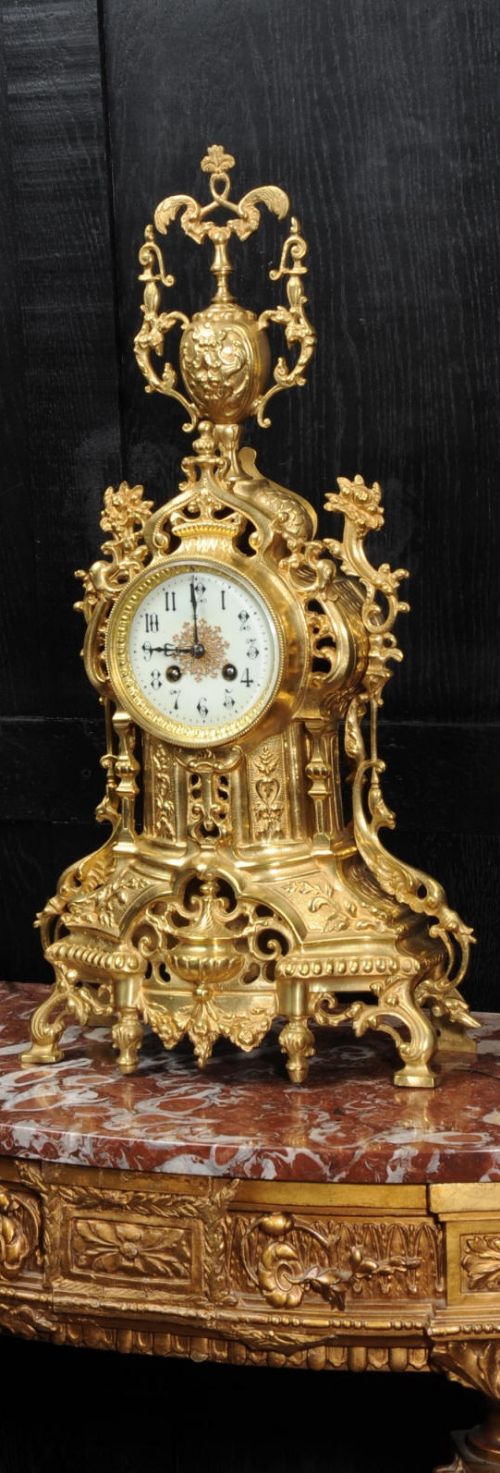 Japy Freres Large Gilt Bronze Clock
