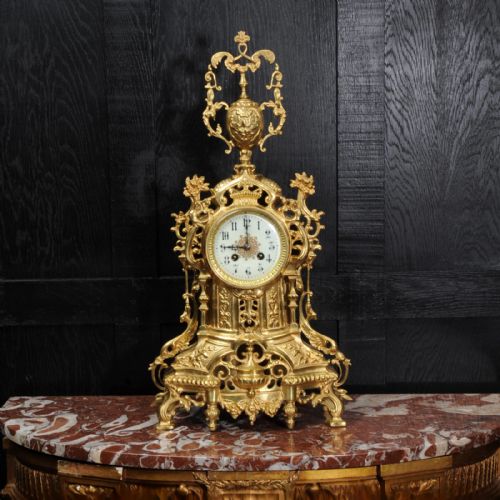 fig 1. Japy Freres Large Gilt Bronze Clock