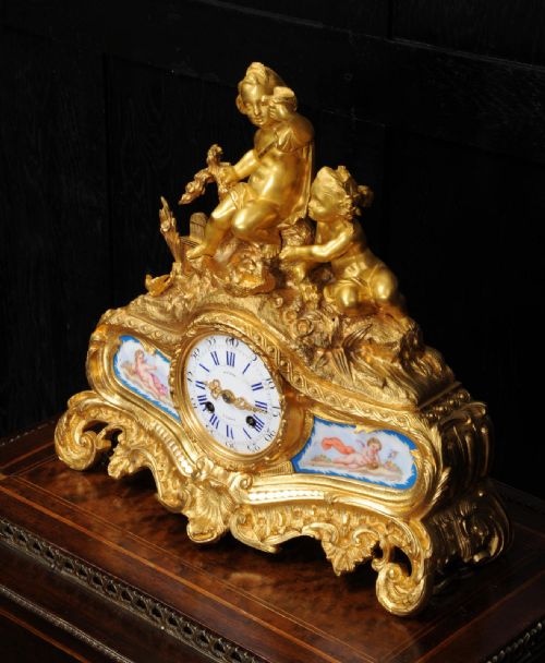 fig 3. Fine Early Ormolu and Sevres Porcelain Boudoir Clock ~ Japy Freres