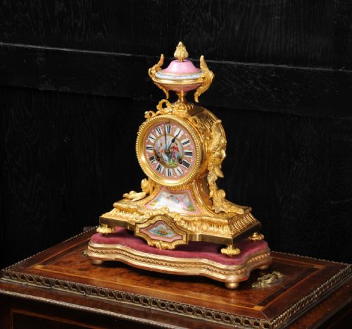 fig 1. Ormolu and Sèvres Porcelain Boudoir Clock by Achille Brocot