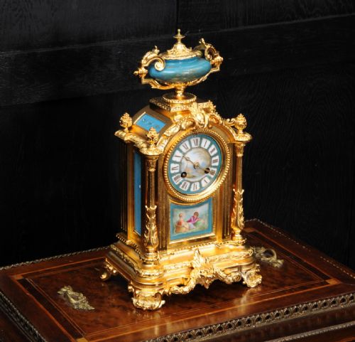 fig 1. Ormolu and Sèvres Porcelain Boudoir Clock by Le Roy et Fils, Paris