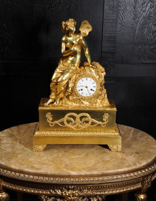 Psyche and the Butterfly - Large and Stunning Early Ormolu Antique French Clock
