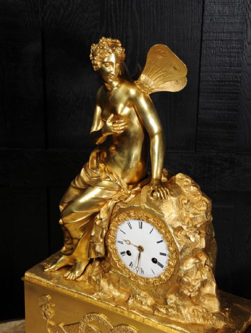 fig 2. Psyche and the Butterfly - Large and Stunning Early Ormolu ANtique French Clock