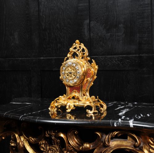 fig 1. Ormolu Rococo Table Clock by Charpentier Paris