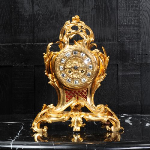 fig 2. Ormolu Rococo Table Clock by Charpentier Paris