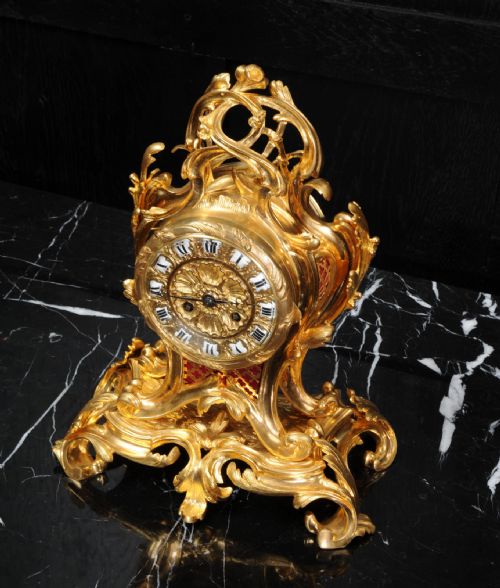 fig 3. Ormolu Rococo Table Clock by Charpentier Paris