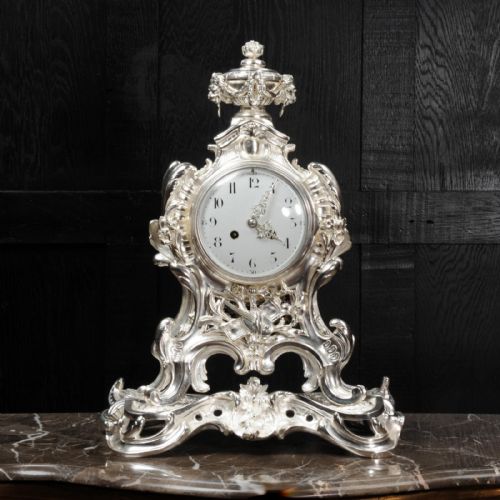 fig 2. Silver Large Rococo Clock ~ Music
