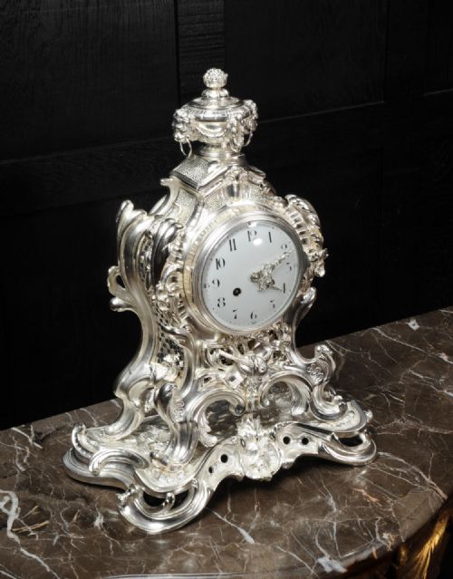 fig 4. Silver Large Rococo Clock ~ Music