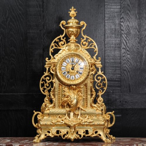 fig 1. Large Antique Gilt Bronze Clock
