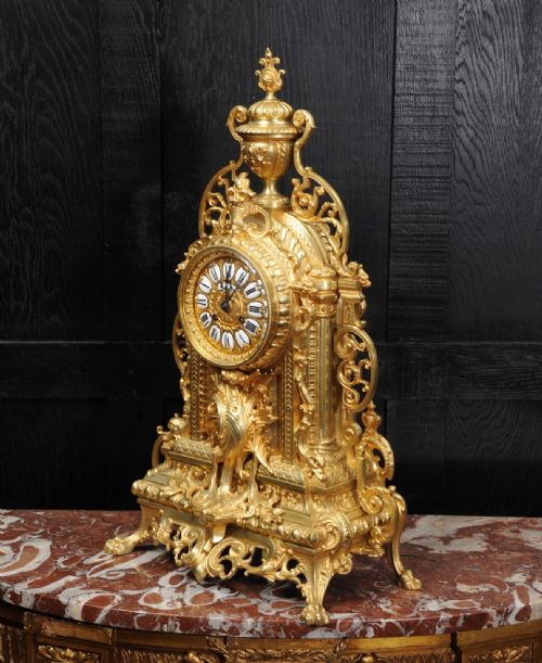 fig 2. Large Antique Gilt Bronze Clock