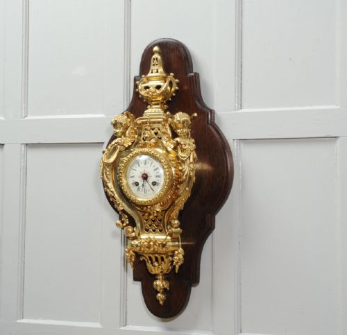fig 2. Antique French Ormolu Cartel Wall Clock by Maison Bagues, Paris