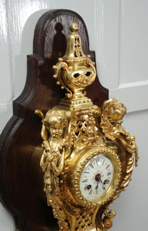 fig 3. Antique French Ormolu Cartel Wall Clock by Maison Bagues, Paris