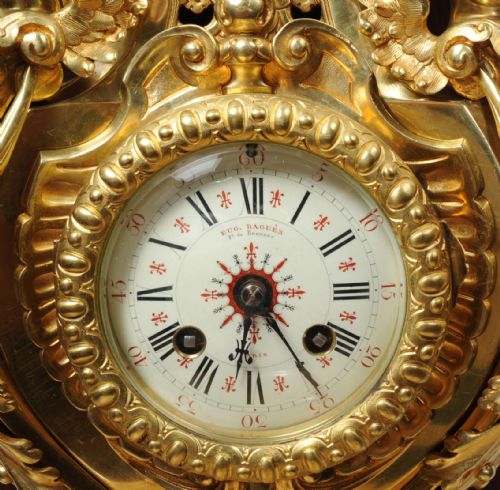 fig 4. Antique French Ormolu Cartel Wall Clock by Maison Bagues, Paris