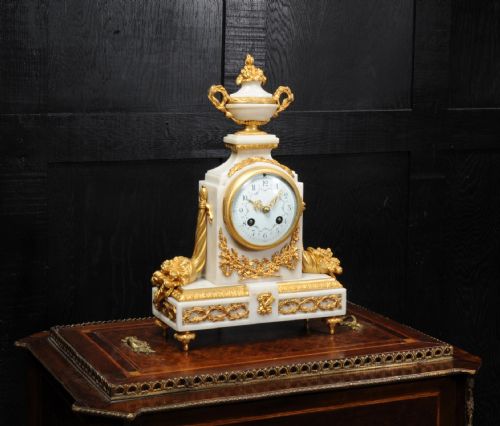 fig 3. Antique French White Marble and Ormolu Boudoir Clock