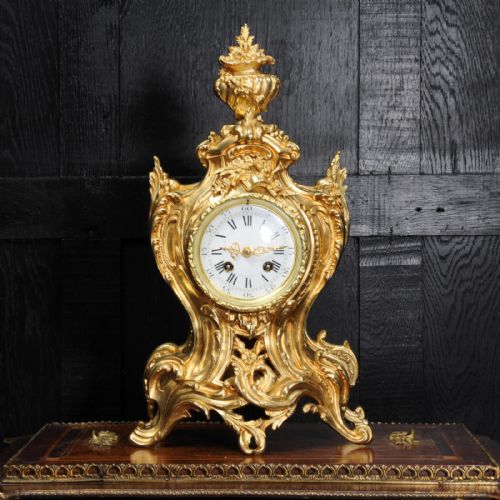 fig 1. Antique French Gilt Bronze Rococo Clock