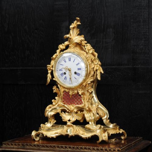fig 1. Large Rococo Ormolu Antique French Clock by Vincenti