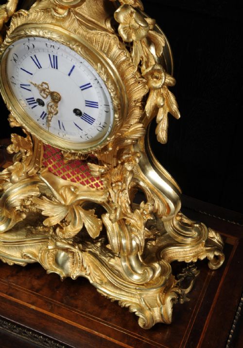 fig 3. Large Rococo Ormolu Antique French Clock by Vincenti