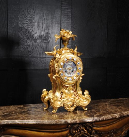 fig 3. Early Ormolu Antique French Rococo Clock by Lerolle, Paris