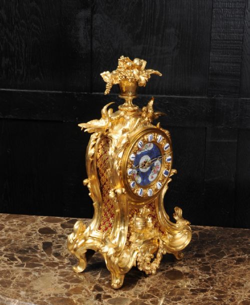 fig 4. Early Ormolu Antique French Rococo Clock by Lerolle, Paris